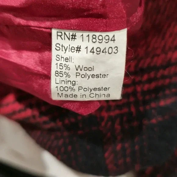 Piko 1988 Red Black Tartan Buffalo Plaid Checkered Shift Mini Dress Size Small - Picture 5 of 10